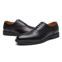 Zapatos formales de cuero genuino para hombres y zapatos casuales de boda Oxford, zapatos de altura de negocios - details 14