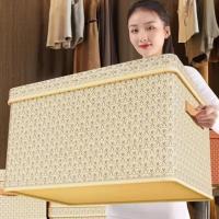 Caja de almacenamiento plegable para ropa, contenedores de almacenamiento lavables a prueba de polvo con tapa, cesta de lavandería de gran capacidad para el hogar - details 6
