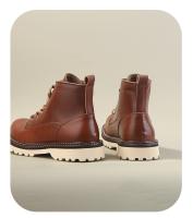 Botas cortas de media caña informales retro de cuero Zapatos de cuero versátiles británicos botas de herramientas - details 4