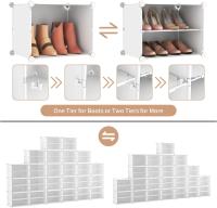 Mueble Plástico, 8 Niveles, 32 Pares de Zapateros, Organizador Portátil, Zapatero Que Ahorra Espacio, para Armario, Entrada, Dormitorio, Pasillo (Blanco, 2 x 8) - details 21