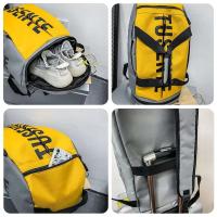 Mochila multifuncional de gran capacidad, mochila deportiva para gimnasio, viaje, bolso de lona impermeable con bolsillo para zapatos independiente - details 2