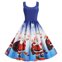 Women vintage spaghetti strap floral print high waist elegant sleeveless a-line party midi dress - details 41