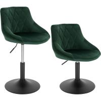 Taburete de Bar de Terciopelo Alto Regulable en Altura Diseño Giratorio para Peluquería - details 25