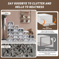 20 Cajas de Zapatos de Plástico Apilables con Tapa Transparente, Cajas de Almacenamiento para Zapatos - details 4