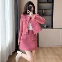 Otoño/Invierno nuevo conjunto elegante de dos piezas: chaqueta y falda de lana elegantes y gruesas, traje de dama sofisticado gran oferta - details 29