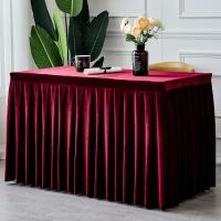 Mantel de Terciopelo Rectangular 1Pc para Eventos de Boda y Fiesta Cubierta de Mesa de Conferencia y Exhibición Blanco/Negro - details 3