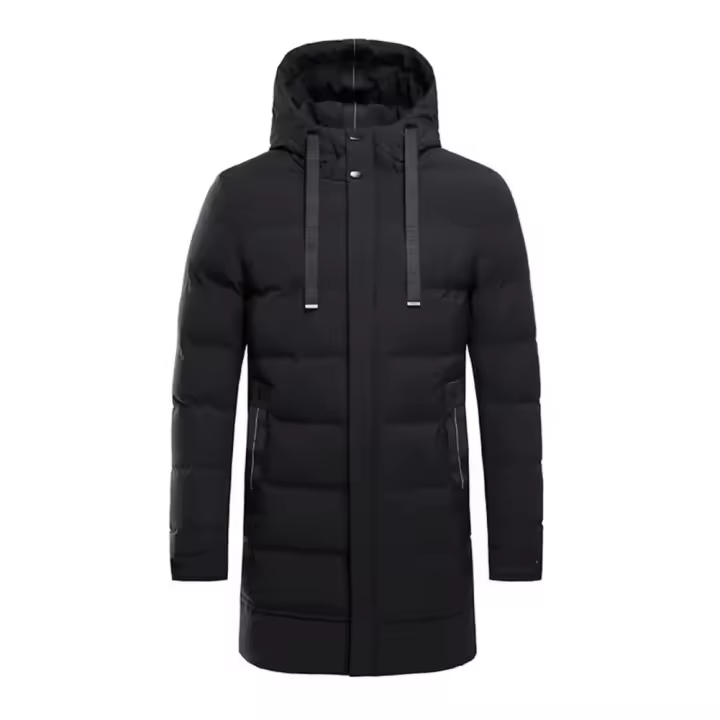Chaqueta casual de invierno cálida de algodón de fibra larga para hombre, moda masculina, chaqueta de plumón - 1