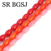 5x9mm blanco rojo rosa Olivary arroz Natural mar bambú Coral suelto DIY hallazgos fabricación de joyas cuentas de semillas hebra 15" - details 2