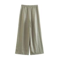 TRAFZA-conjunto informal de 2 piezas para mujer, abrigos ajustados con cinturón Vintage, pantalones de pierna ancha drapeados con cordones de Color sólido - details 15