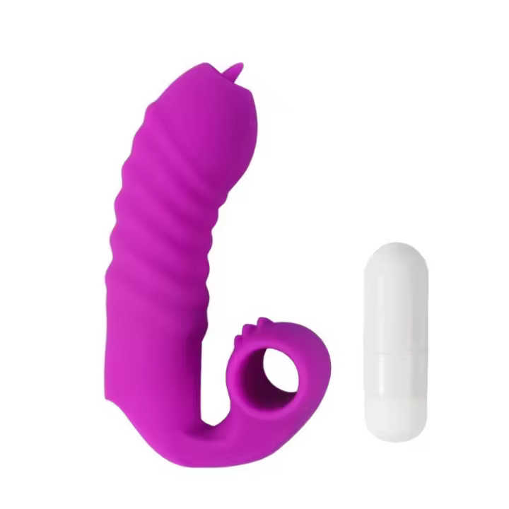 Juguetes sexuales, lamiendo la lengua Punto G vibrante cubierta de dedo erótico pareja coqueteando productos sexuales para adultos masturbador femenino - 1
