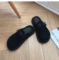 Zapatos clásicos, zuecos de ante, pantuflas, cómodos zuecos de mujer para uso doméstico en interior y exterior. - details 4