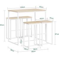 Conjunto Mesa Alta de Bar y 4 Taburetes Muebles Bar Comedor - details 21
