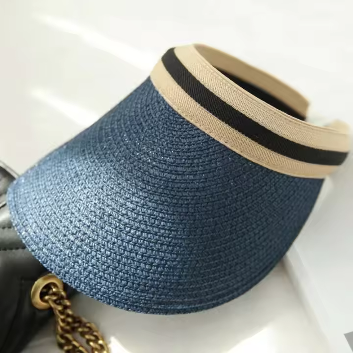 Gorra de Paja Hecha a Mano para Mujer en Verano 2019 Gorra de Visera Anti-UV - 1