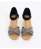 Sandalias para mujer, nuevas sandalias de verano para mujer, zapatos de verano tejidos, tacones de cuña de moda romana. - details 12