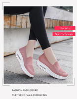 Zapatillas de tenis deportivas para mujer, zapatos cómodos de suela gruesa ligera, sin cordones, de malla transpirable, para caminar al aire libre - details 3