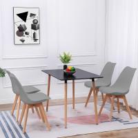Juego de Mesa de Comedor y Sillas, 1 Mesa Redonda de 80 cm + 4 Sillas Blancas, de Diseño Nórdico - details 84