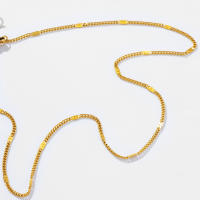 Collar de cadena de acero inoxidable para mujer, colgante fino con cierre de langosta, cadena ajustable para clavícula, collares - details 11