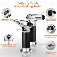 Antorcha de butano recargable para cocina, soplete de soplado de butano con bloqueo de seguridad y llama ajustable (Gas butano no incluido) - details 2