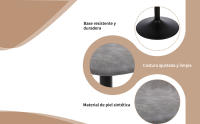 Taburete de Bar, Taburete Giratorio con Respaldo, sillas de Bar Modernas Ajustables, Taburete Alto sin Brazos de Piel sintética para Isla de Cocina, Color Blanco - details 7
