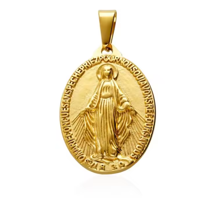 Medalla Chapada en Oro 18K - Acero Inoxidable 316L - Joyería Fina - ColganteHecho en España - 1