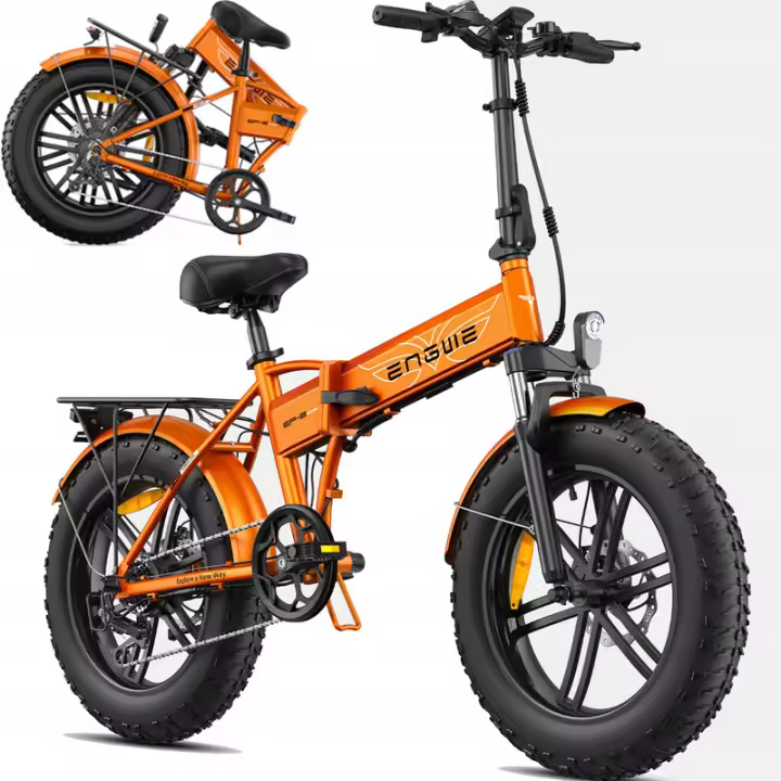 Engwe EP-2 boost 13Ah 120ks 20" bicicleta eléctrica con neumáticos retráctiles todoterreno naranja - 1