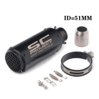 51mm/60mm/63mm Universal Motorcycle Exhaust Muffler Tailpipe SC project Canister Tail Pipe Stainless Carbon fiber 2Inches - details 11