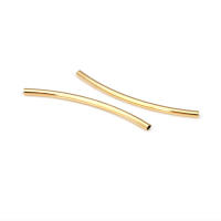 20 piezas, 25MM, 30MM, 35MM, 18K, Color dorado, latón, pulseras arqueadas lisas, tubo, suministros para fabricación de joyas, accesorios Diy - details 22