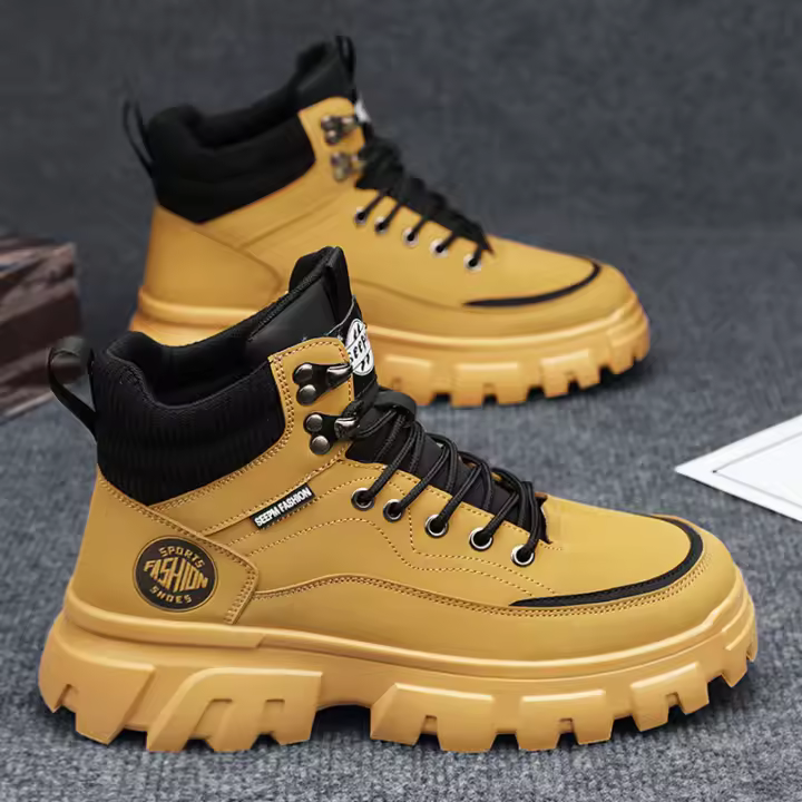 Botas Martin de Alta Pisa Deportivas Casuales Autumn 2024 Nuevo, Antideslizantes, Impermeables, Almohadillas Gruesas, Forro de Vellón, Resistentes al Desgaste para Hombres - 1