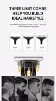 Kemei-cortadora de pelo inalámbrica T9 recargable, afeitadora de barba, herramienta profesional de estilo de cabello para hombres, barbería, esqueleto - details 7