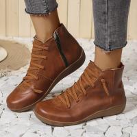 Botas Martin planas de otoño para mujer, botas cortas con cordones informales, zapatos para mujer - details 7