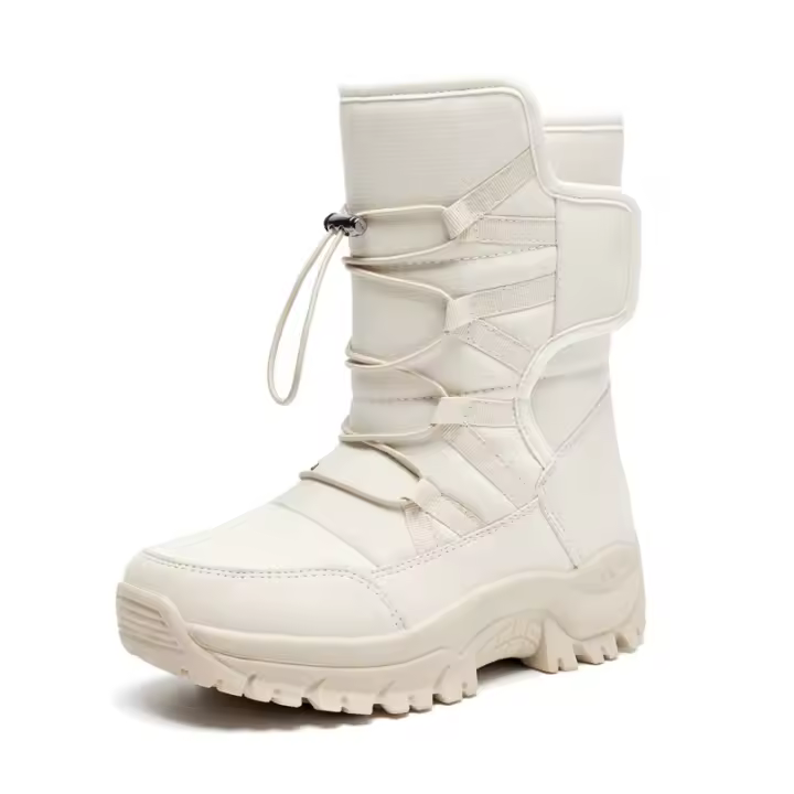 Botas de Nieve impermeables para Mujer, Botas de Piel Cálida, with Plataforma, color Negro, a la Fashion, Invierno - 1