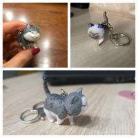 Llavero con colgante de gato para mujer y niño, joyería creativa, accesorios para regalos, bolso de coche - details 4