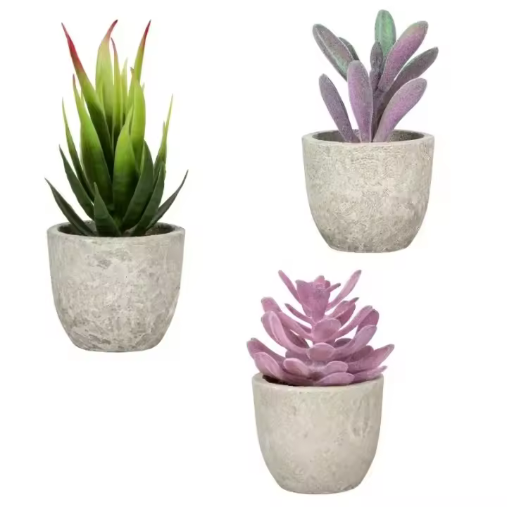 Mini plantas artificiales de Aloe, bonsái, árbol pequeño simulado, plantas en maceta, flores falsas, mesa de oficina, adornos en maceta, decoración del jardín del hogar - 1