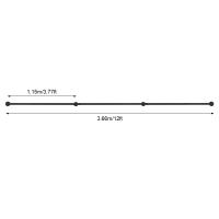 Pasamanos de 12 pies para montaje en pared, pasamanos de escalera de hierro galvanizado para paredes de madera, vinilo, ladrillo, estuco o hormigón - details 7