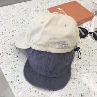 Gorra de béisbol de ala corta de Color sólido Retro con cordón ajustable sombrero de sol informal visera de protección solar gorra con visera para hombres - details 3