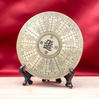 Shallow Zhu multicírculo giratorio de latón macizo Feng Shui Bagua ornamento Tai Chi Zhouyi brújula mango mini - details 12
