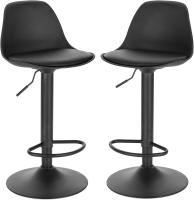 2X Taburete de Bar Giratorio, Taburete Alto con Altura Ajustable Entre 60,5 y 82 cm, Taburete de Cocina, Estructura Metal - details 0