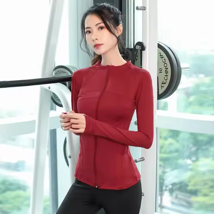Pérdida de peso de manga larga de la camisa deportiva de las mujeres superiores de la yoga - 1