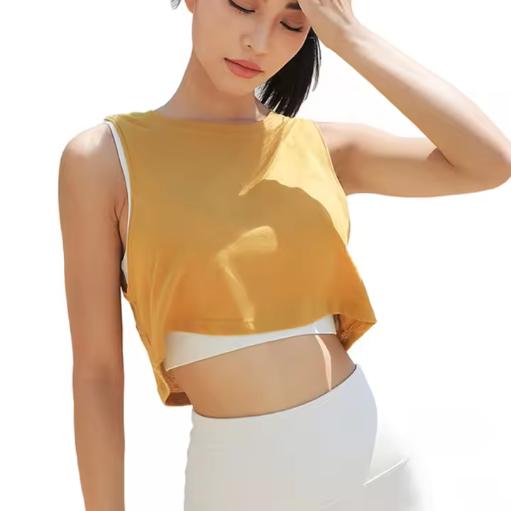 Camiseta sin mangas Moving Peach Ftiness para mujer, ropa de Yoga suave, Tops de moda sin mangas BVR - 1