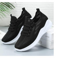 Zapatillas deportivas informales huecas y transpirables con suela suave para mujer, de malla ligera - details 31