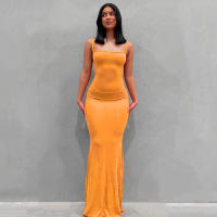 Vestido Largo para Mujer 2025 Correas Estables + Tela Elástica Estilo Moldeado SKIMS - details 13