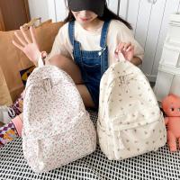 Mochila Escolar Coreana Blanca y Floral para Niñas Adolescentes Bolsa De Libros De Marca - details 5