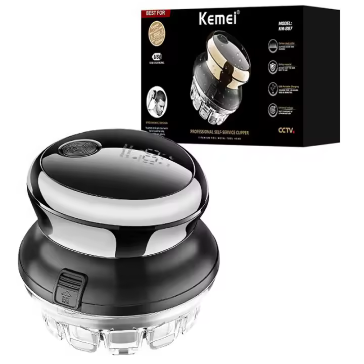Kemei-cortadora de pelo eléctrica UFO 887 para hombre, kit de corte de pelo automático, recargable, lavable - 1