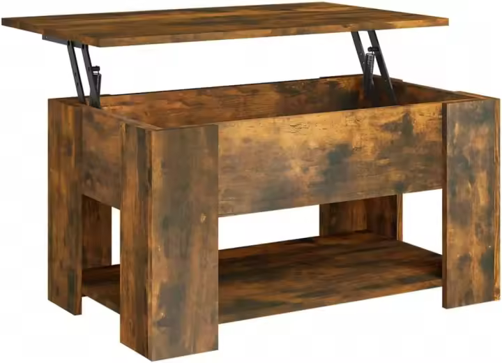 Mesa de centro, mesa auxiliar, consola lateral, salón, sofá, sala de estar, cafetería, muebles, mobiliario, madera contrachapada blanca, 79x49x41 cm - 1