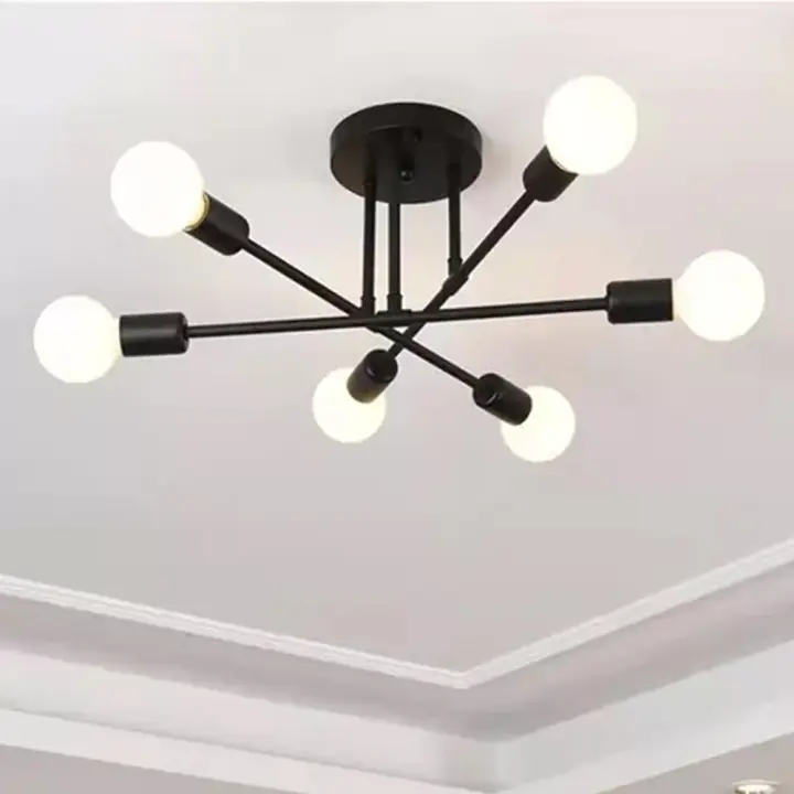 YNL Lámpara Colgante LED Moderna Luz de Techo Nórdica para el Hogar Candelabro Dorado Negro para Dormitorio Sala de Estar - 1
