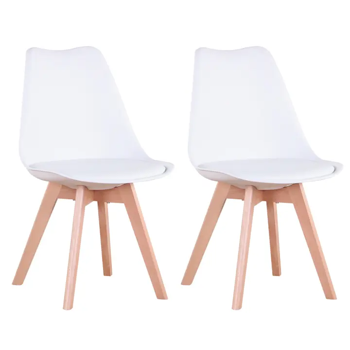 EGOONM-Juego de sillas de comedor Medieval nórdicas, asiento acolchado de PU, patas de madera, sillas de escritorio para comedor, dormitorio, balcón y restaurante, 2 unidades - 1