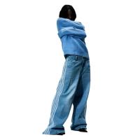 Pantalones Vaqueros de Cintura Alta con Rayas Bordadas Vintage Estilo Hip Hop Callejero para Hombres y Mujeres Pantalones Informales Holgados de Pierna Ancha - details 10