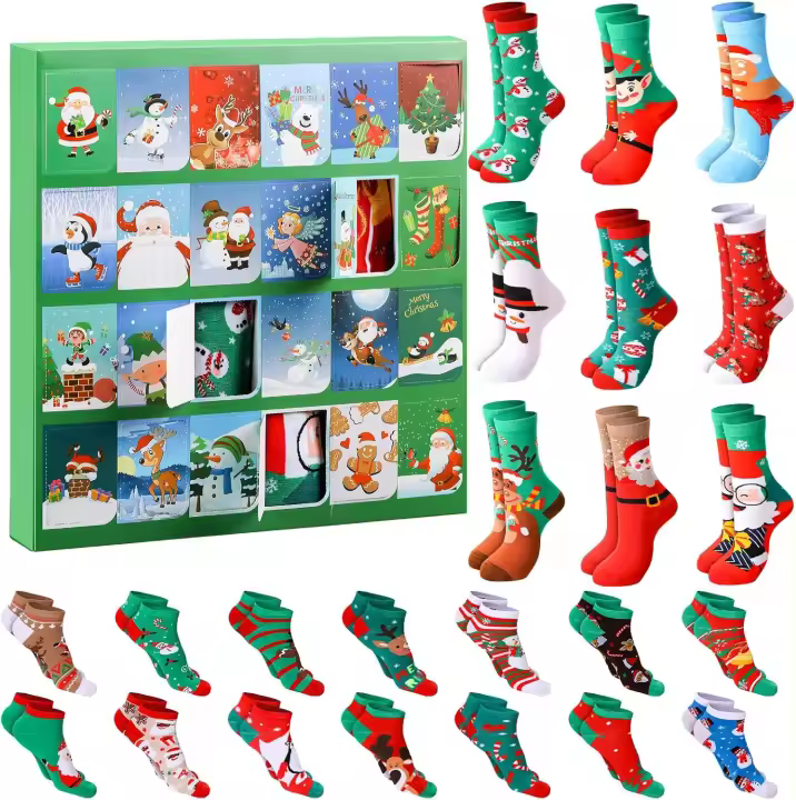 Calendario de Aventes Unisex Juego de 24 Pares de Calcetines Navideños - 1