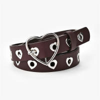 Cinturón de cuero PU con hebilla de Metal para mujer y niña, cinturón de Jeans, Pin de corazón, cintura de ocio, moda - details 3