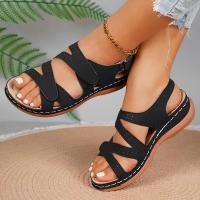 Sandalias de tacón de cuña para mujer, zapatos informales con plataforma y Punta abierta, Sandalias cómodas con correa en el tobillo - details 1